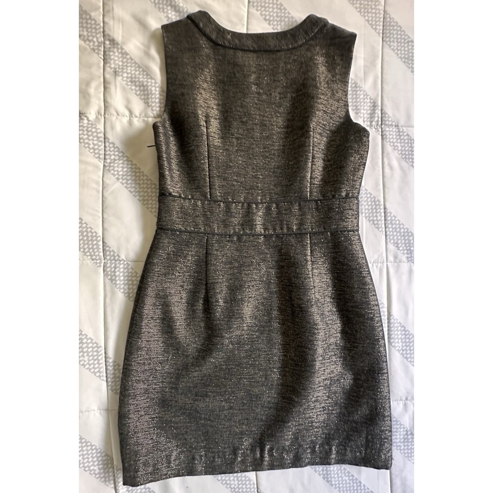 JOYO Metallic Gold & Black Tweed Shift Dress Size 38 US 4/6Wool Blend Retro - Picture 2 of 10